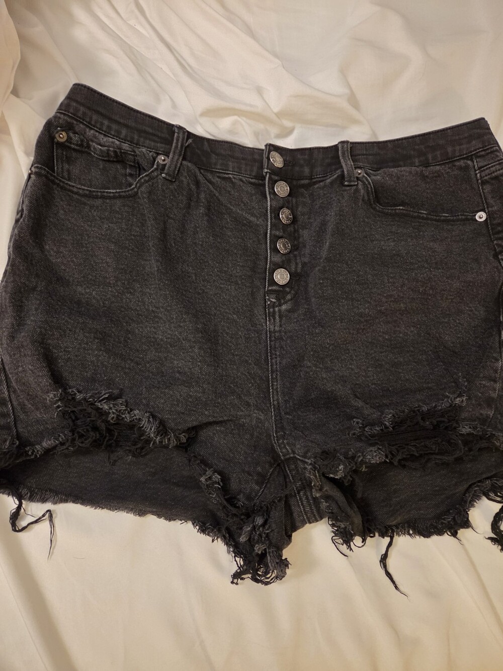 Women's Black Denim Cutoff Shorts